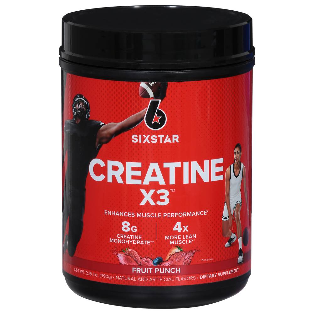 Six Star Fruit Punch Creatine X3 Powder