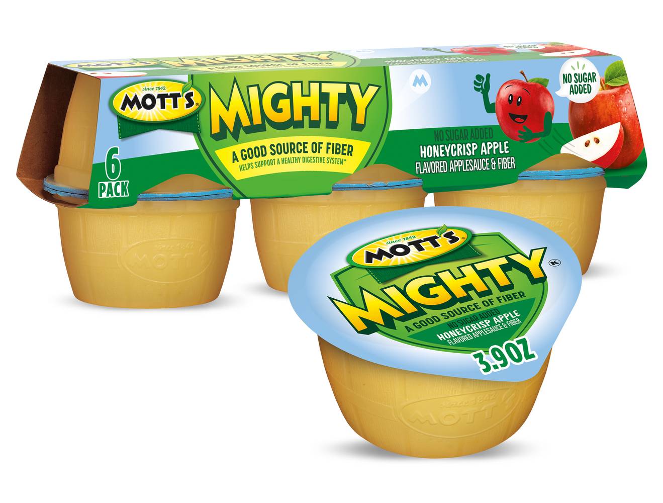 Mott's Mighty Honeycrisp Apple Flavored Applesauce & Fiber Cups (23.4 oz, 6 ct)