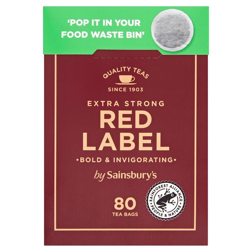 Sainsbury's Fairly Traded Extra Strong Red Label x80 Tea Bags 250g