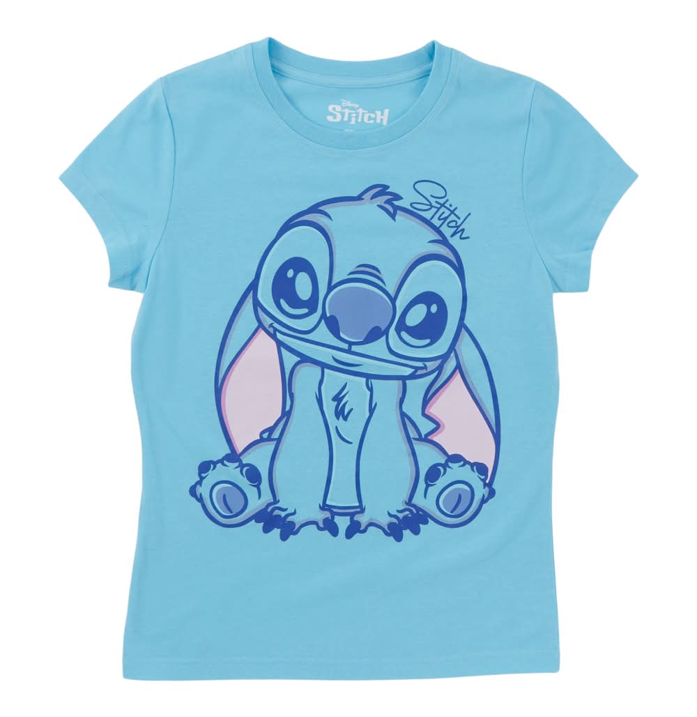 Licensed Girls' Lilo and Stitch Short Sleeve T-Shirt (L(12-14), Md Purp SC1)