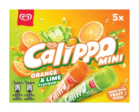 Calippo Orange & Lime, Mini Ice Lollies (5 x 80ml)