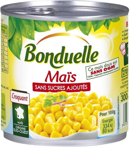 Maïs sans sucres ajoutés - bonduelle - 285g