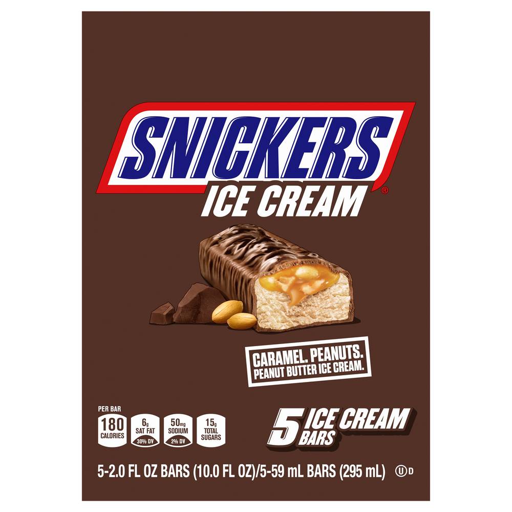 Snickers Ice Cream Bars, Caramel-Peanuts Butter (10 fl oz)