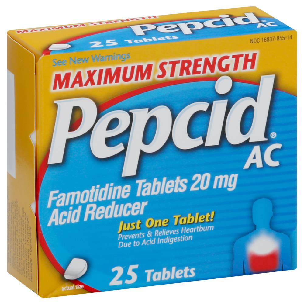 Pepcid Famotidine Tablets For Acid Reducer (1.1 oz, 25 ct)