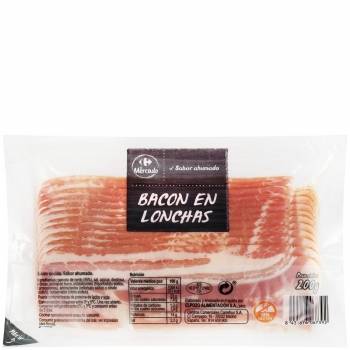 Bacon en lonchas Carrefour El Mercado sin gluten 200 g