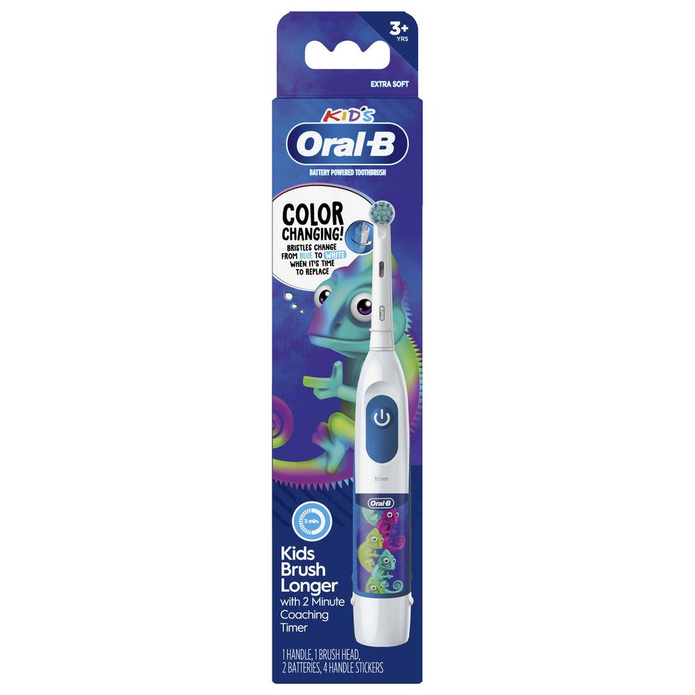 Oral-B Kid's Electric Battery Powered Toothbrush For Ages 3+, Extra Soft Bristles