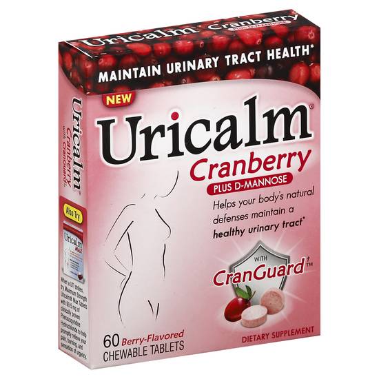 Uricalm Cranguard Plus D-Mannose Cranberry Flavored Chewable Tablets