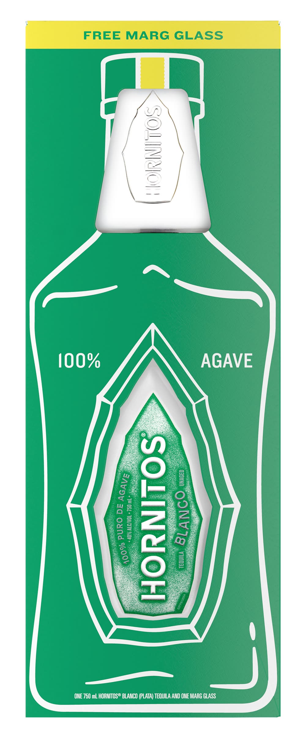 Hornitos Blanco With Shot Glasses Giftset (750 ml, 2 ct)