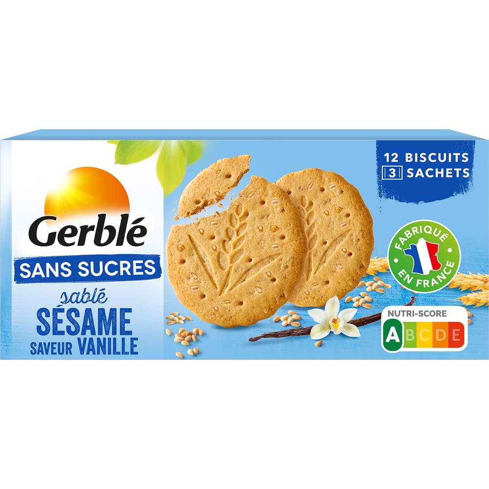 Gerblé - Biscuit sans sucres (sésame - vanille)