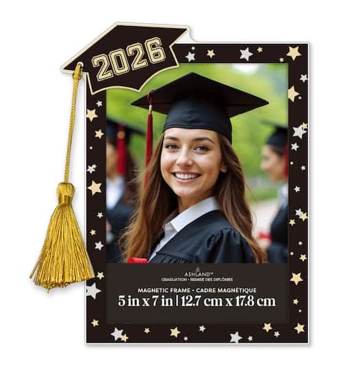 5" X 7" Black & Gold Tassel Magnetic Frame, Graduation By Ashland