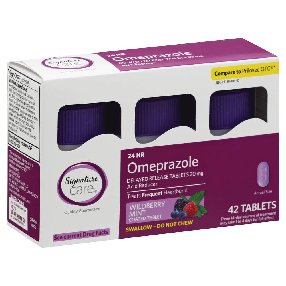 Signature Care Wildberry Mint Omeprazole Tablets (2.2 oz)