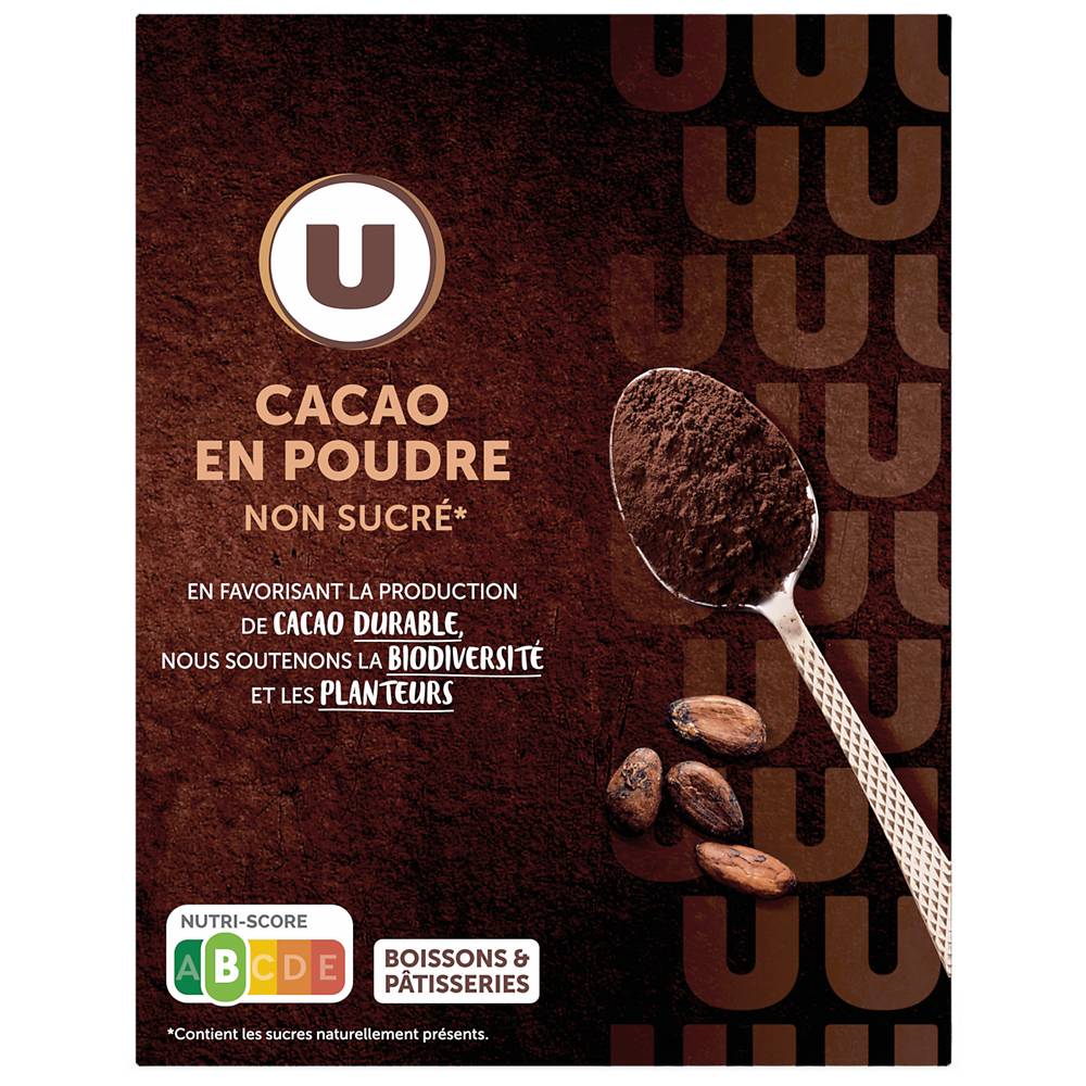 Les Produits U - Cacao en podre non sucré (250g)