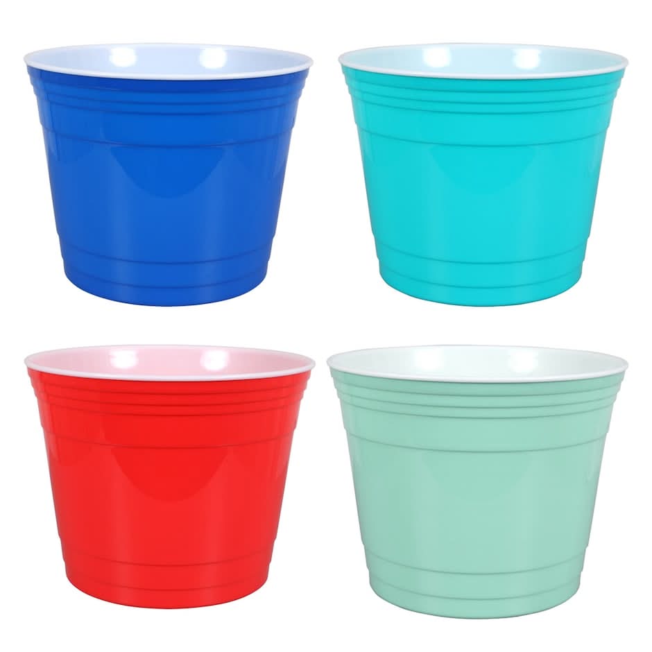 Summer Party Double-Wall Plastic Party Buckets, 10x7.75 in.