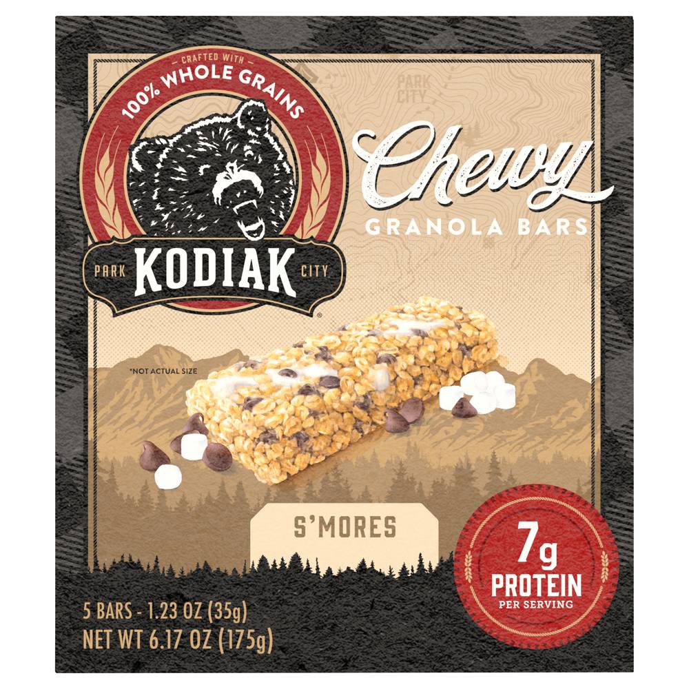 Kodiak Protein Packed Chewy Granola Bars, S'mores (1.23 oz, 5 ct)