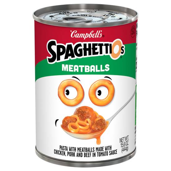 Campbell's Spaghettios Meatballs Pasta in Tomato Sauce (chicken-pork-beef)