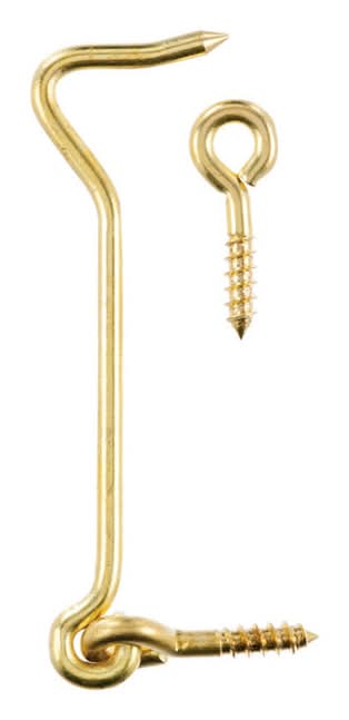 ACE 4 In. L Brass Gate Hook And Eye 1 Pk