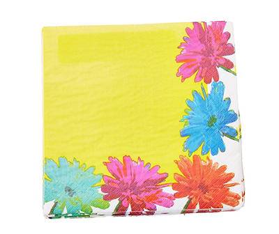 Yellow Floral Paper Lunch Napkins, 20-Count