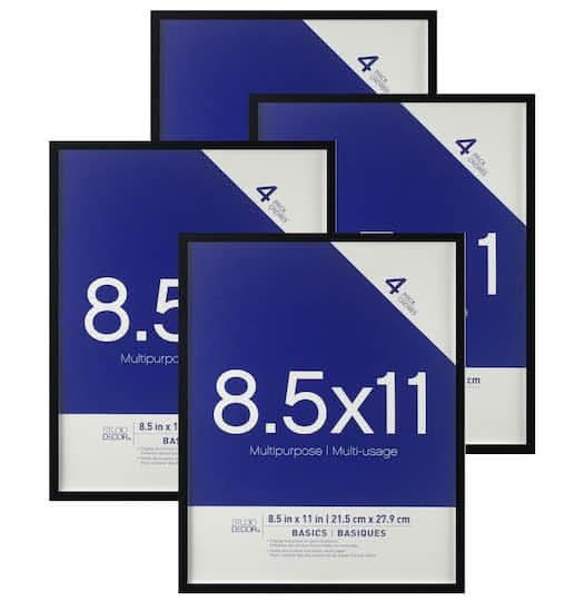 Studio Décor Basics Multipurpose Wall Frames, 8.5"*11", Black (4 ct)
