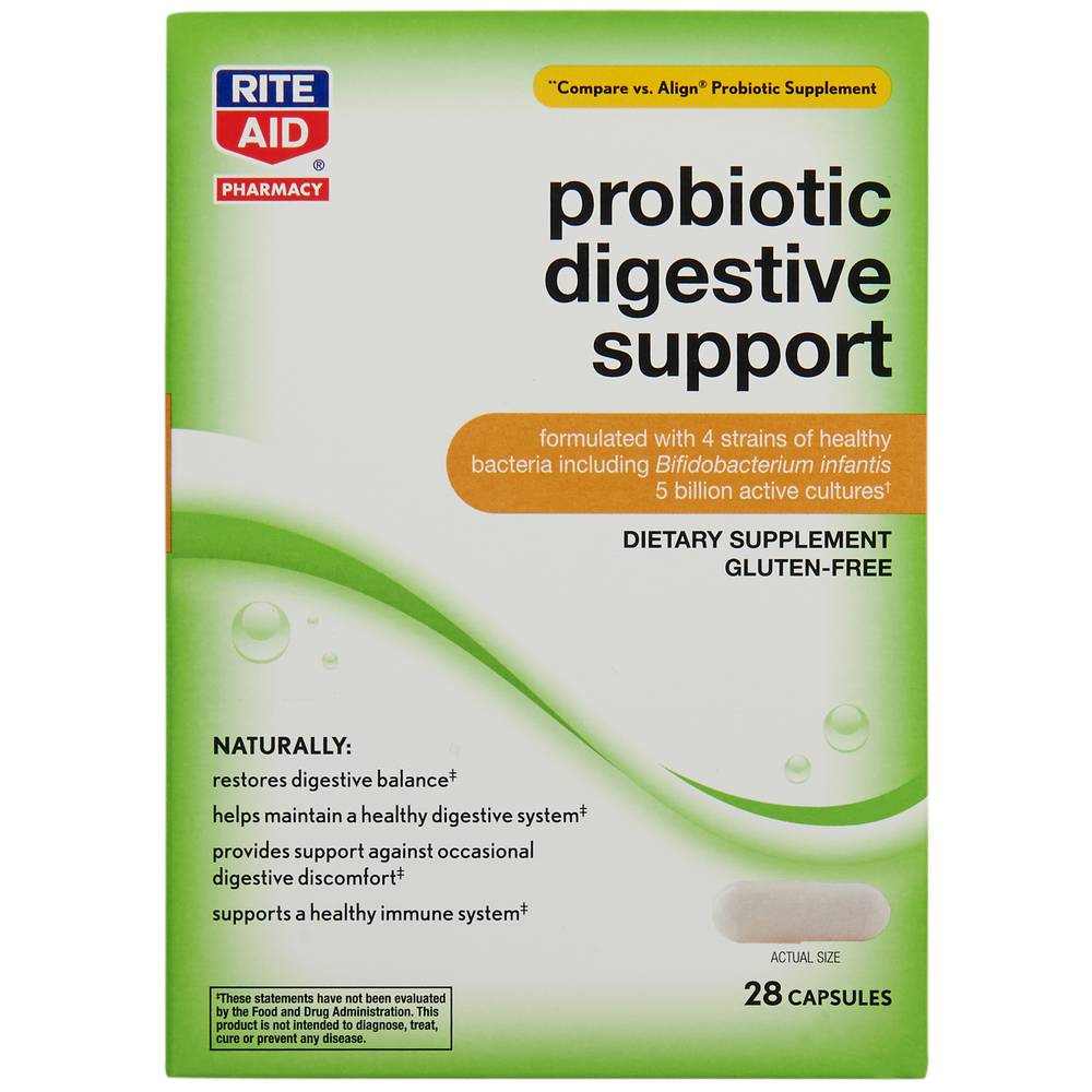 Rite Aid Probiotic Digestive Support Capsules (28 ct)