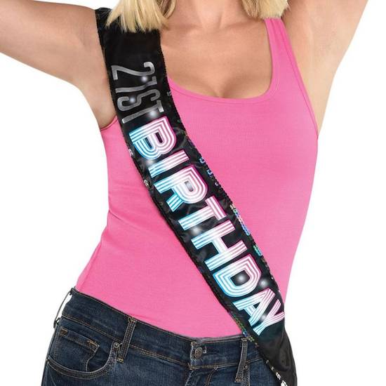 Light-Up Finally 21 Birthday Sash