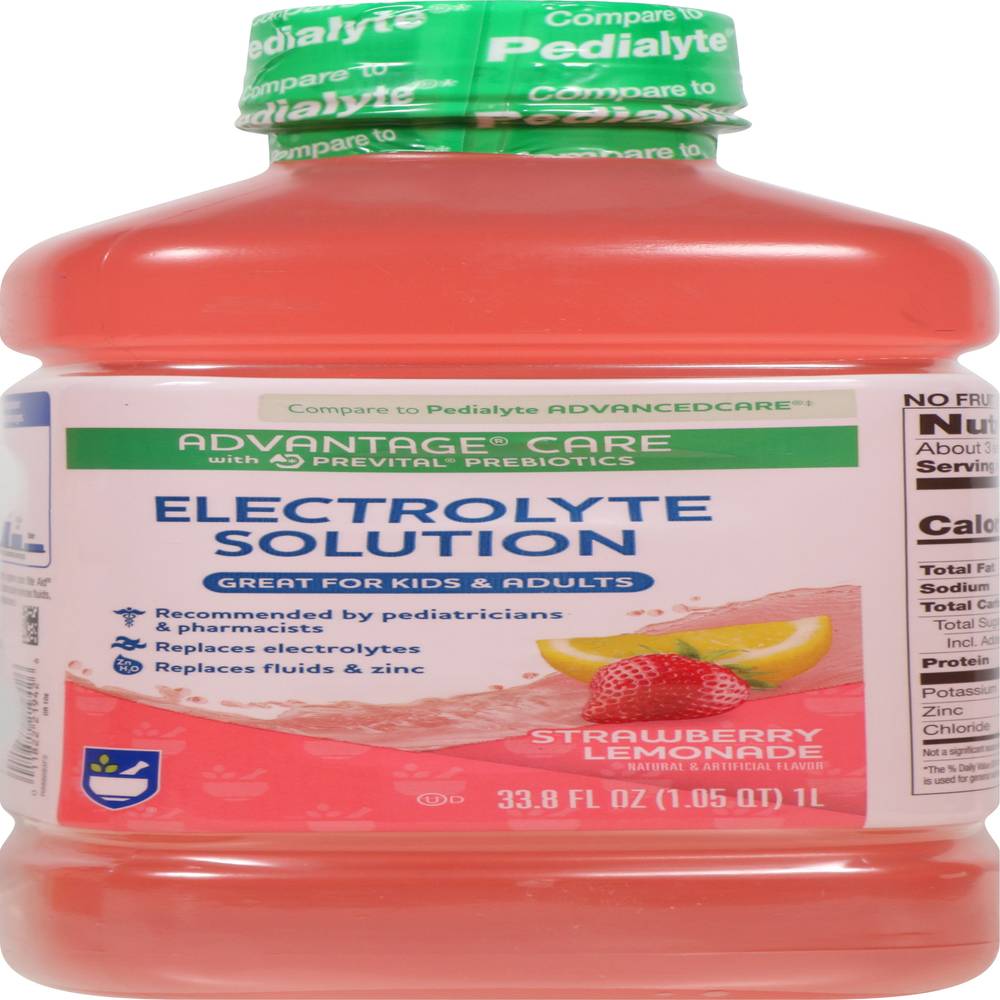 Rite Aid Advantage Care Electrolyte Solution, Strawberry Lemonade (33.8 fl oz)