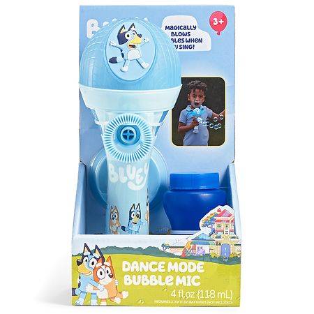 Little Kids Bluey Dance Mode Bubble Machine and Toy Microphone