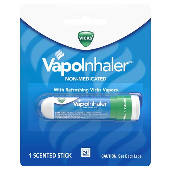Vicks VapoInhaler Portable Nasal Inhaler, Non-Medicated, 1 CT