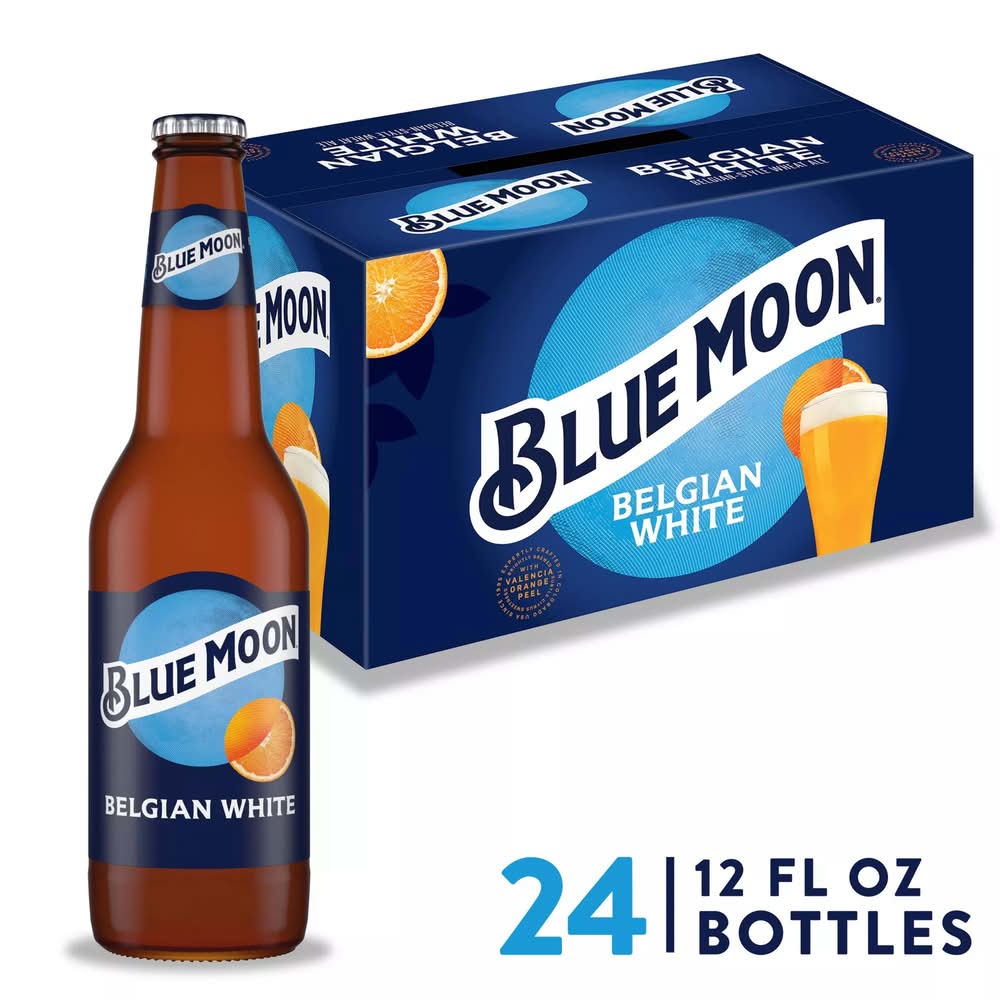 Blue Moon Belgian Style White Wheat Ale Beer (24 x 12 fl oz)