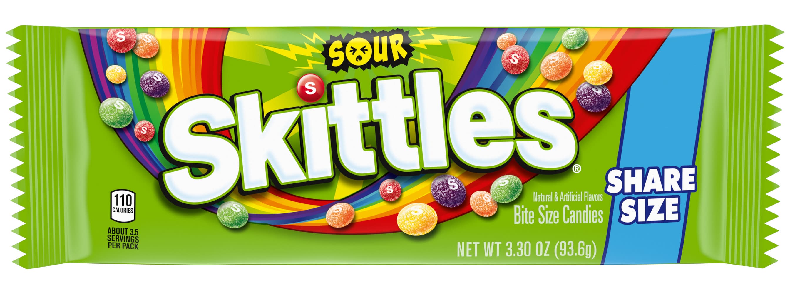 Skittles Bite Sized Fruity Sour Candies, Green Apple (3.3 oz)
