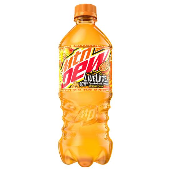 Mtn Dew Live Wire Dew Soda Sparked With Natural & Artificial (20 fl oz) (orange)
