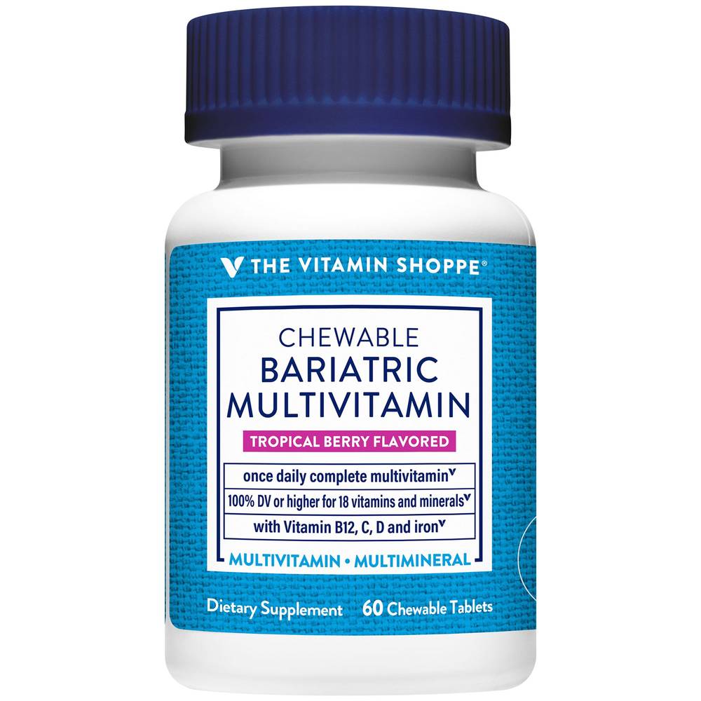 The Vitamin Shoppe Chewable Bariatric Multivitamin Tablets, Tropical Berry (60 ct)