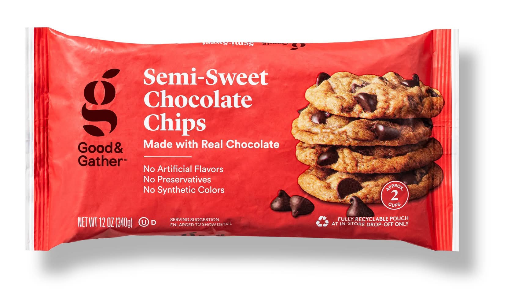 Good & Gather Chocolate Chips, Semi-Sweet (12 oz)