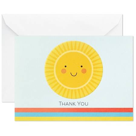 Hallmark Blank Thank-You Notes (Smiling Sunshine) - 24.0 ea
