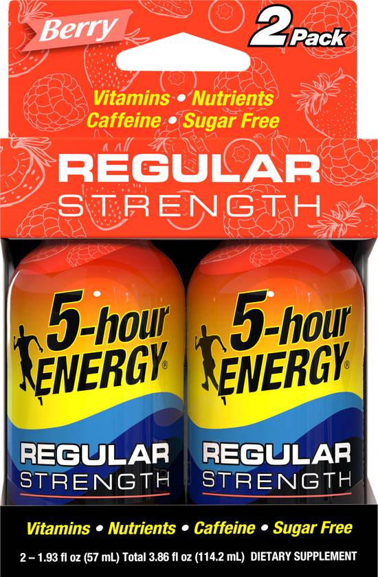 5-Hour Energy Regular Strength Berry Energy Shot (2 ct, 1.93 fl oz)