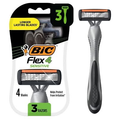 BiC Flex 4 Blades Sensitive Razors, Men (3 ct)