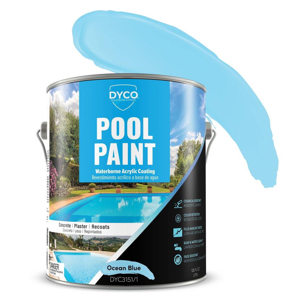 Dyco Paints Pool Paint Semi-gloss Acrylic Coating Acrylic Waterproof Pool Paint (1-Gallon) | DYC3151/1