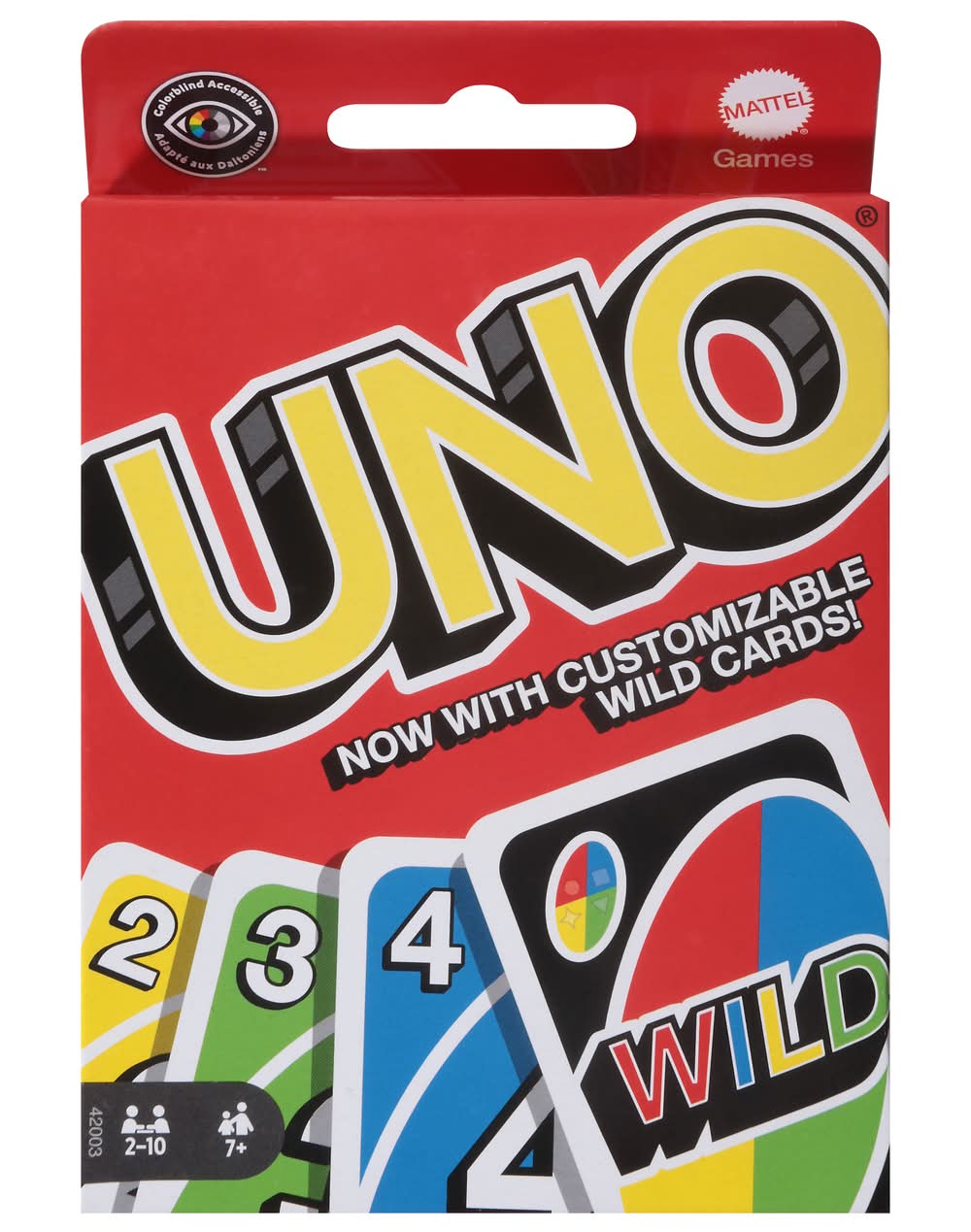 Mattel Uno With Customizable Wild Cards Game 7+ Years (112 ct)