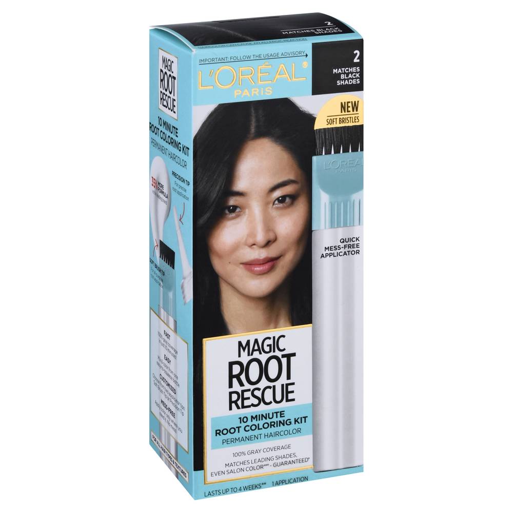 L'Oréal Magic Root Rescue 10 Minute Root Coloring Kit 2 Matches Black Shades (3.52 oz)