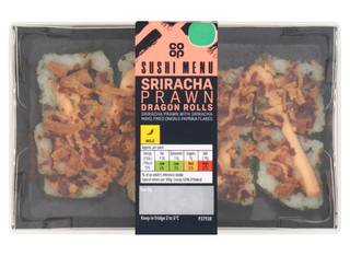 Co-op Sushi Menu Sriracha Prawn Dragon Rolls