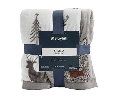 Broyhill Deer & Tree Sherpa Throw, 50" x 60"