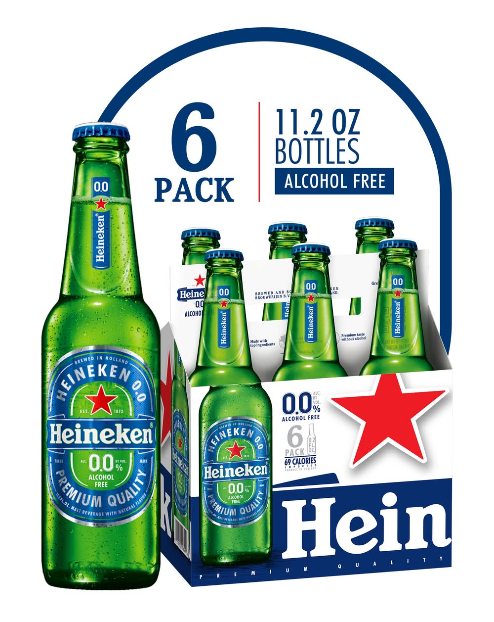 Heineken Alcohol Free Premium Quality Beer (6 x 11.2 fl oz)
