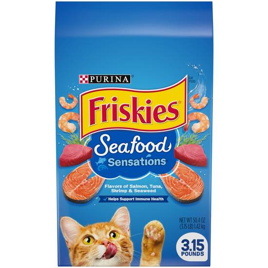 Purina® Friskies® Seafood Sensations Adult Dry Cat Food - Salmon, Tuna & Shrimp (Flavor: Salmon & Tuna, Size: 3.15 Lb)