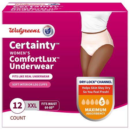 Certainty Women's Comfortlux Underwear Xx-Large (12 ct)