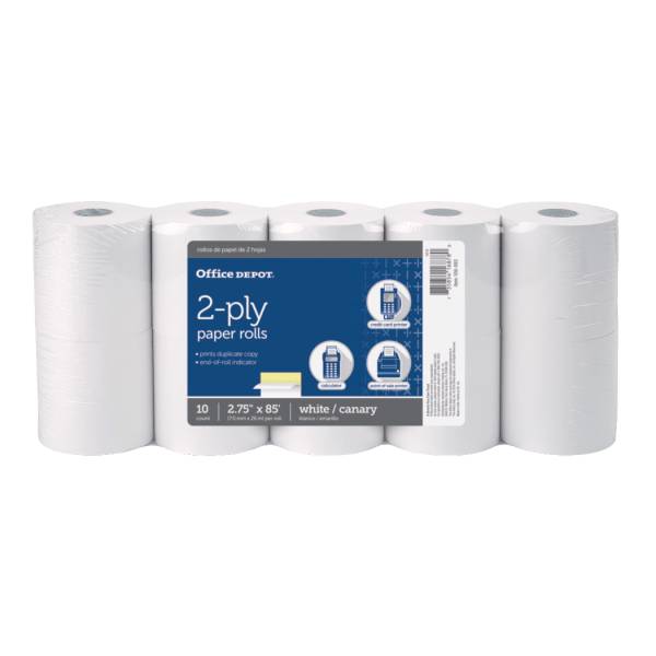 Office Depot Brand 2-ply Paper Rolls Canary/White