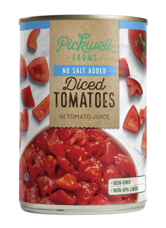 Pickwell Farms Diced Tomatoes in Tomato Juice, No Salt Added