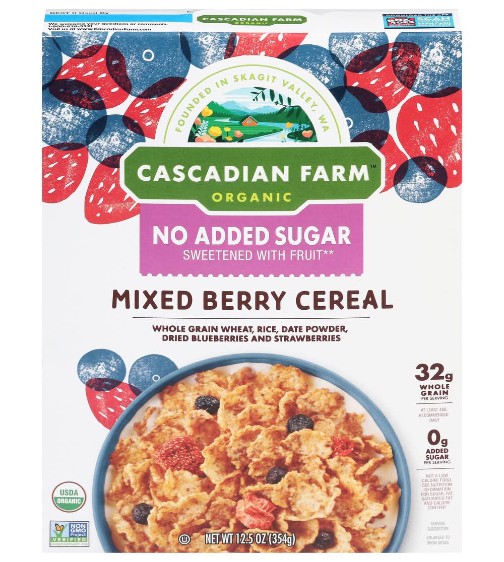 Cascadian Farm Organic Mixed Berry Cereal No Added Sugar (12.5 oz)