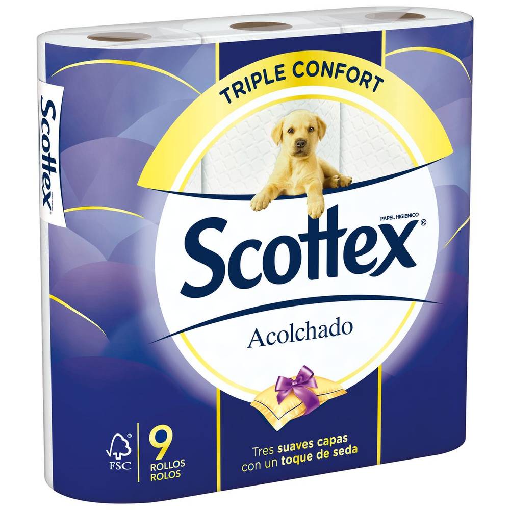 Papel Higiénico Acolchado Scottex 9 uds