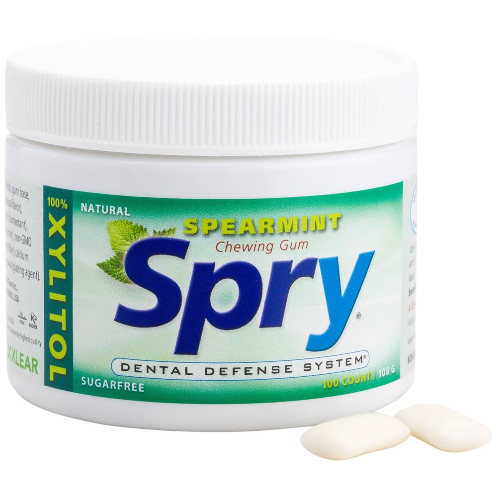 Spry - Spearmint Chewing Gum With Xylitol (100 Pieces)