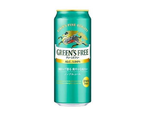 357854：〔ノンアルコー��ル〕新キリン グリーンズフリー 500ML缶 / Kirin Green’s Free (Non‐Alcoholic Beer)