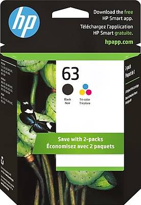 HP 63 Black and Tri-Color Ink Cartridges